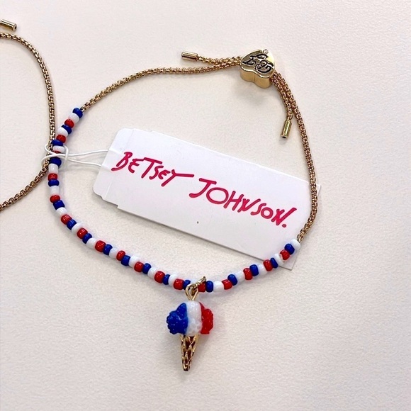 Brand New Betsey Johnson Set of 2 Patriotic 4th of July Bracelets Ice Cream Cone - Picture 6 of 13
